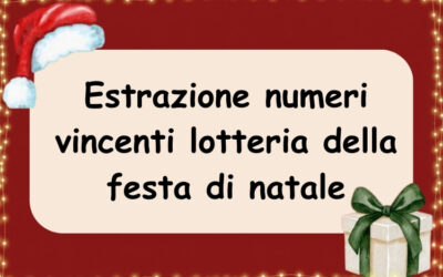 Numeri estratti – Lotteria della Festa di Natale 2025